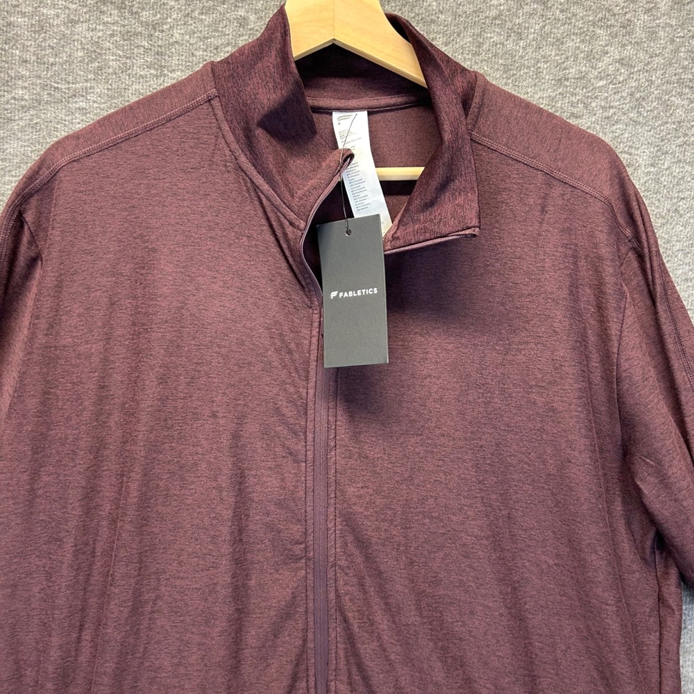 Fabletics Mens Full Zip Performance Jacket Burgundy Heather LS250055413262 Large